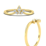 Load image into Gallery viewer, Floral Chevron 0.10 Ct. Round Diamond Anniversary Band 14K Gold
