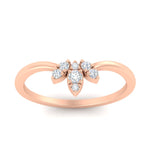 Load image into Gallery viewer, Floral Chevron 0.10 Ct. Round Diamond Anniversary Band 14K Gold
