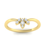 Load image into Gallery viewer, Floral Chevron 0.10 Ct. Round Diamond Anniversary Band 14K Gold
