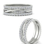Load image into Gallery viewer, 1.25 Ct. Round Diamond Triple Stack Eternity Ring 14K Gold
