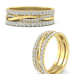 Load image into Gallery viewer, 1.25 Ct. Round Diamond Triple Stack Eternity Ring 14K Gold
