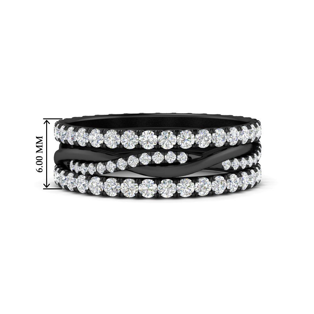 1.25 Ct. Round Diamond Triple Stack Eternity Ring 14K Gold