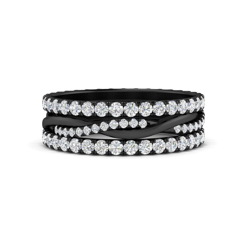 1.25 Ct. Round Diamond Triple Stack Eternity Ring 14K Gold