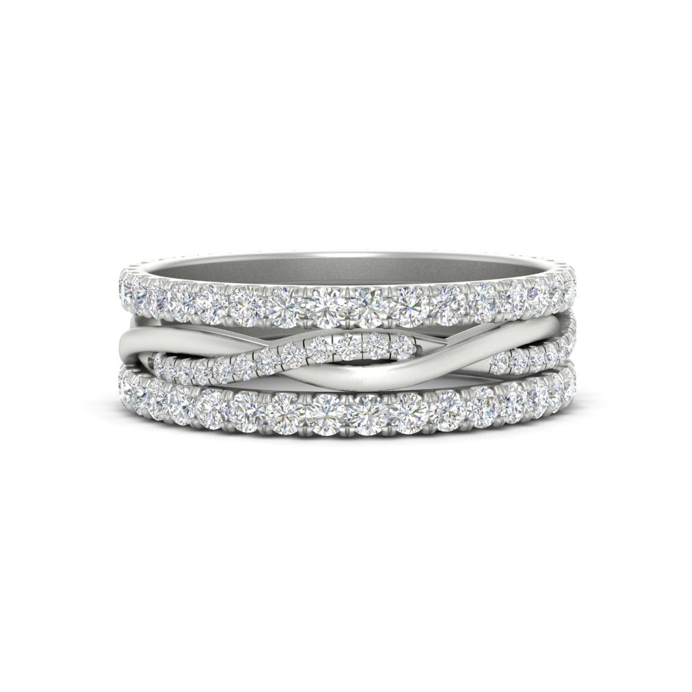 1.25 Ct. Round Diamond Triple Stack Eternity Ring 14K Gold