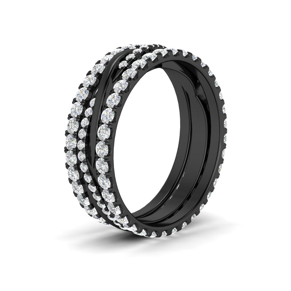 1.25 Ct. Round Diamond Triple Stack Eternity Ring 14K Gold