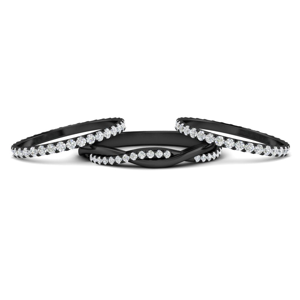 1.25 Ct. Round Diamond Triple Stack Eternity Ring 14K Gold