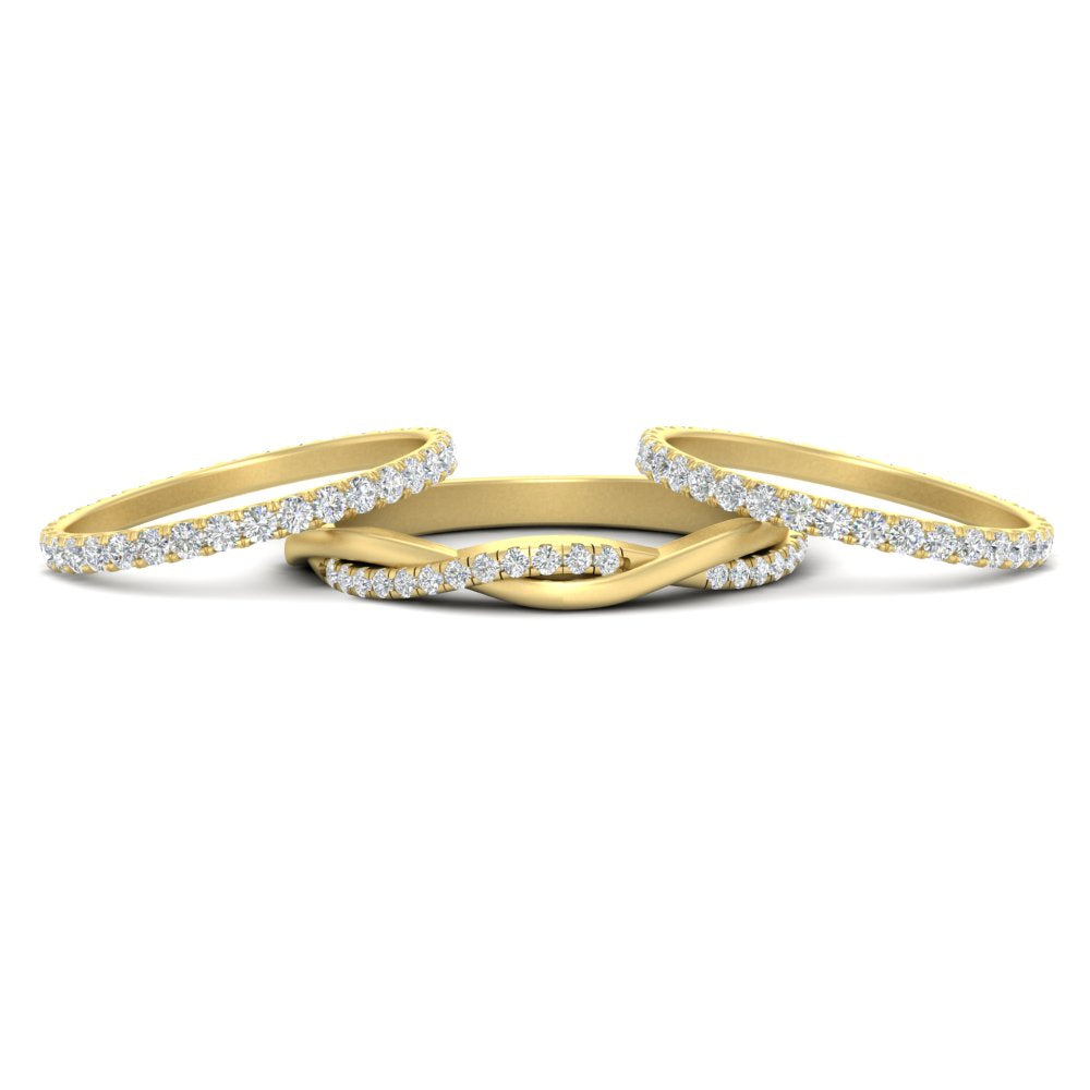 1.25 Ct. Round Diamond Triple Stack Eternity Ring 14K Gold