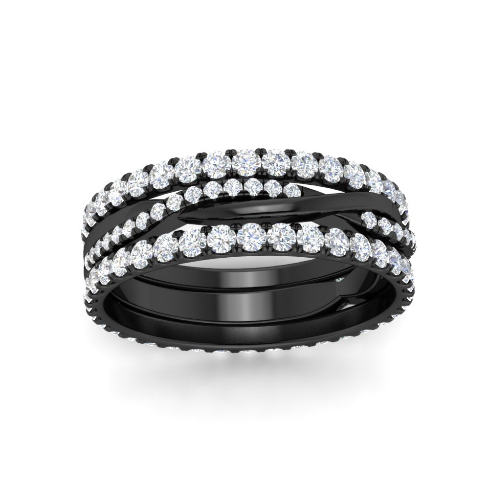 1.25 Ct. Round Diamond Triple Stack Eternity Ring 14K Gold
