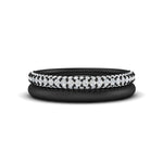 Load image into Gallery viewer, 3 Row 0.53 Ct Diamond Wedding Ring with Plain Band 14K Gold
