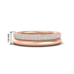 Load image into Gallery viewer, 3 Row 0.53 Ct Diamond Wedding Ring with Plain Band 14K Gold
