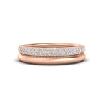 Load image into Gallery viewer, 3 Row 0.53 Ct Diamond Wedding Ring with Plain Band 14K Gold

