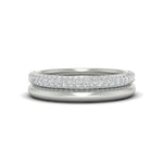 Load image into Gallery viewer, 3 Row 0.53 Ct Diamond Wedding Ring with Plain Band 14K Gold
