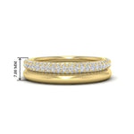 Load image into Gallery viewer, 3 Row 0.53 Ct Diamond Wedding Ring with Plain Band 14K Gold
