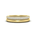 Load image into Gallery viewer, 3 Row 0.53 Ct Diamond Wedding Ring with Plain Band 14K Gold
