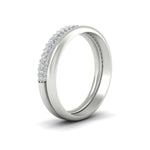 Load image into Gallery viewer, 3 Row 0.53 Ct Diamond Wedding Ring with Plain Band 14K Gold
