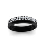 Load image into Gallery viewer, 3 Row 0.53 Ct Diamond Wedding Ring with Plain Band 14K Gold
