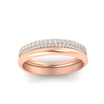 Load image into Gallery viewer, 3 Row 0.53 Ct Diamond Wedding Ring with Plain Band 14K Gold
