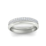 Load image into Gallery viewer, 3 Row 0.53 Ct Diamond Wedding Ring with Plain Band 14K Gold
