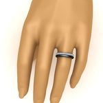 Load image into Gallery viewer, 3 Row 0.53 Ct Diamond Wedding Ring with Plain Band 14K Gold
