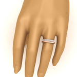 Load image into Gallery viewer, 3 Row 0.53 Ct Diamond Wedding Ring with Plain Band 14K Gold
