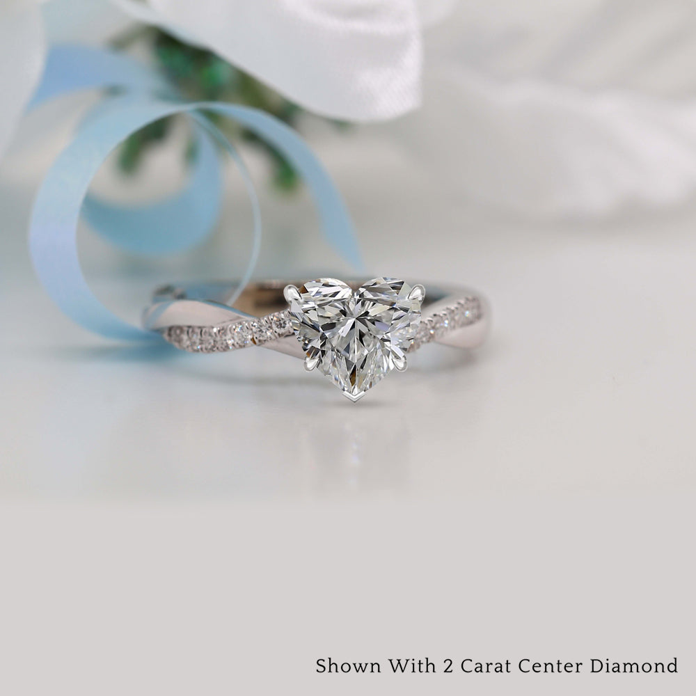 Lab Diamond Twisted Style Engagement Ring 14K Gold