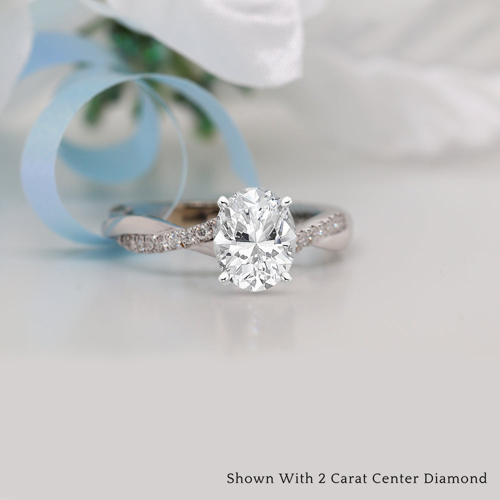 Lab Diamond Twisted Style Engagement Ring 14K Gold