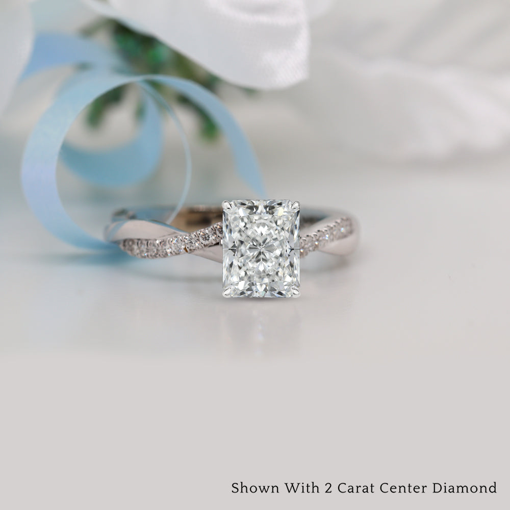 Lab Diamond Infinity Style Engagement Ring 14K Gold