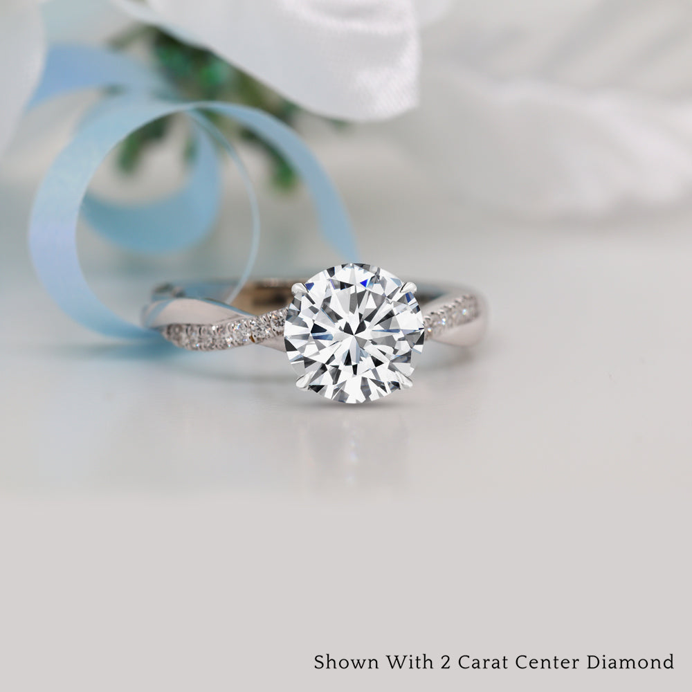 Lab Diamond Infinity Style Engagement Ring 14K Gold