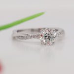 Load image into Gallery viewer, Lab Diamond Infinity Style Engagement Ring 14K Gold
