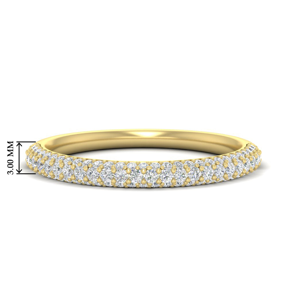 0.53 Ct. Trio Round Diamond Wedding Band 14K Gold