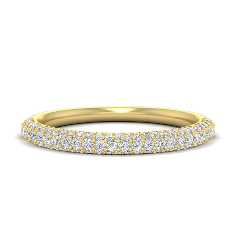 0.53 Ct. Trio Round Diamond Wedding Band 14K Gold