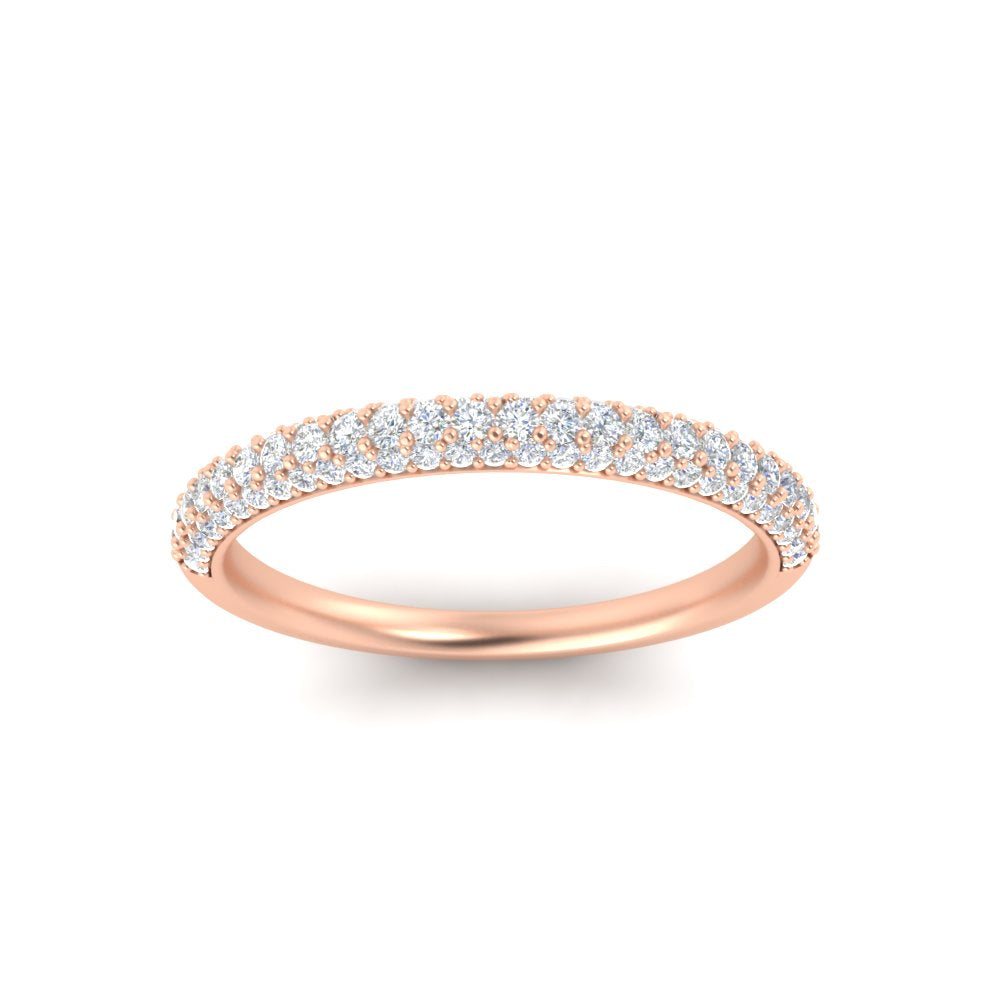 0.53 Ct. Trio Round Diamond Wedding Band 14K Gold