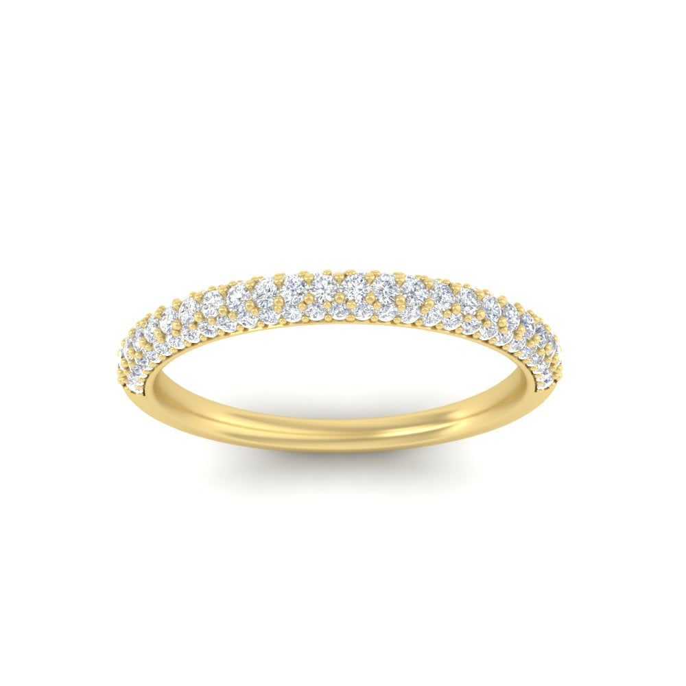 0.53 Ct. Trio Round Diamond Wedding Band 14K Gold