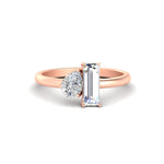 Load image into Gallery viewer, 4.25 Ct. Pear And Straight Baguette Lab Diamond 2 Stone Ring 14K Gold
