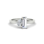 Load image into Gallery viewer, 4.25 Ct. Pear And Straight Baguette Lab Diamond 2 Stone Ring 14K Gold
