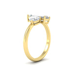 Load image into Gallery viewer, 4.25 Ct. Pear And Straight Baguette Lab Diamond 2 Stone Ring 14K Gold
