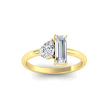 Load image into Gallery viewer, 4.25 Ct. Pear And Straight Baguette Lab Diamond 2 Stone Ring 14K Gold

