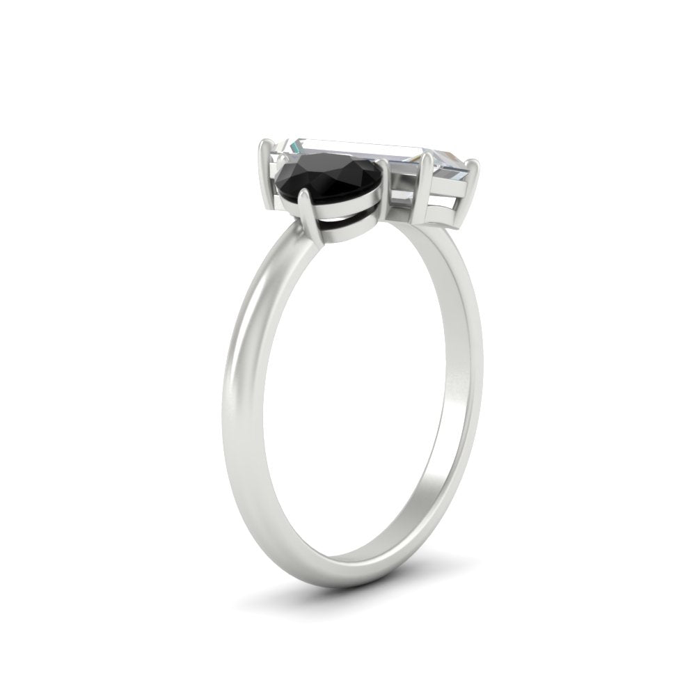 4.25 Ct. Pear And Straight Baguette Lab Diamond 2 Stone Ring 14K Gold