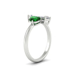 Load image into Gallery viewer, 4.25 Ct. Pear And Straight Baguette Lab Diamond 2 Stone Ring 14K Gold
