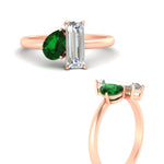 Load image into Gallery viewer, 4.25 Ct. Pear And Straight Baguette Lab Diamond 2 Stone Ring 14K Gold
