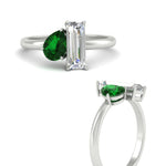 Load image into Gallery viewer, 4.25 Ct. Pear And Straight Baguette Lab Diamond 2 Stone Ring 14K Gold
