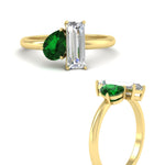 Load image into Gallery viewer, 4.25 Ct. Pear And Straight Baguette Lab Diamond 2 Stone Ring 14K Gold
