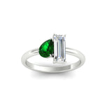 Load image into Gallery viewer, 4.25 Ct. Pear And Straight Baguette Lab Diamond 2 Stone Ring 14K Gold
