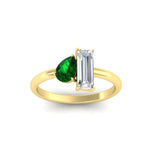 Load image into Gallery viewer, 4.25 Ct. Pear And Straight Baguette Lab Diamond 2 Stone Ring 14K Gold
