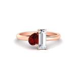 Load image into Gallery viewer, 4.25 Ct. Pear And Straight Baguette Lab Diamond 2 Stone Ring 14K Gold
