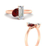 Load image into Gallery viewer, 4.25 Ct. Pear And Straight Baguette Lab Diamond 2 Stone Ring 14K Gold

