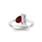 Load image into Gallery viewer, 4.25 Ct. Pear And Straight Baguette Lab Diamond 2 Stone Ring 14K Gold
