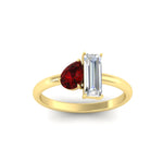 Load image into Gallery viewer, 4.25 Ct. Pear And Straight Baguette Lab Diamond 2 Stone Ring 14K Gold
