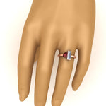 Load image into Gallery viewer, 4.25 Ct. Pear And Straight Baguette Lab Diamond 2 Stone Ring 14K Gold
