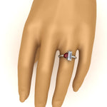 Load image into Gallery viewer, 4.25 Ct. Pear And Straight Baguette Lab Diamond 2 Stone Ring 14K Gold

